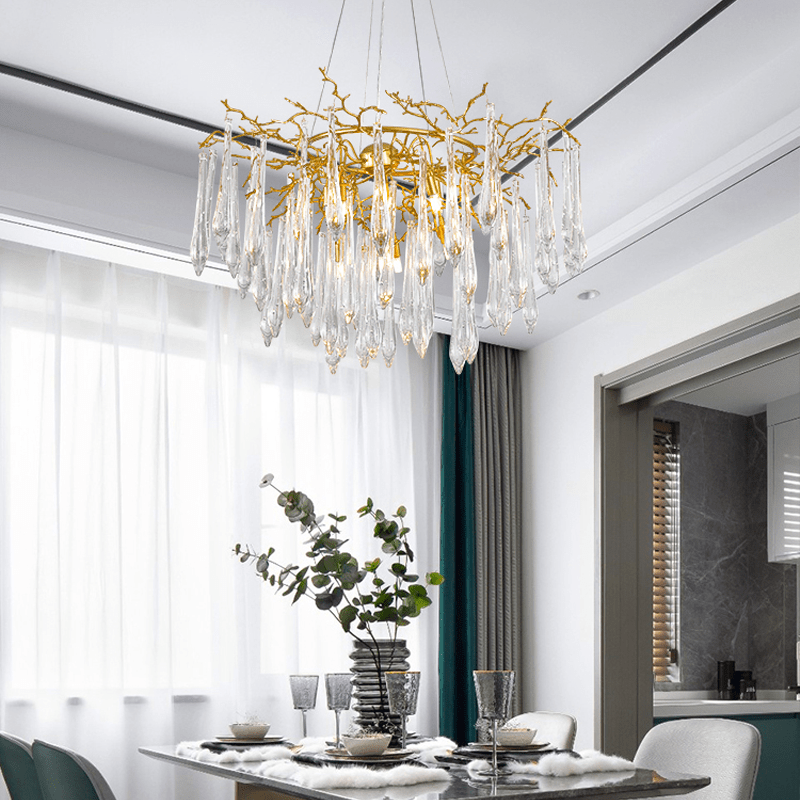 Agnes Round Branch Crystal Chandelier - Zelno Lighting