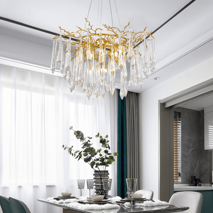 Agnes Round Branch Crystal Chandelier - Zelno Lighting