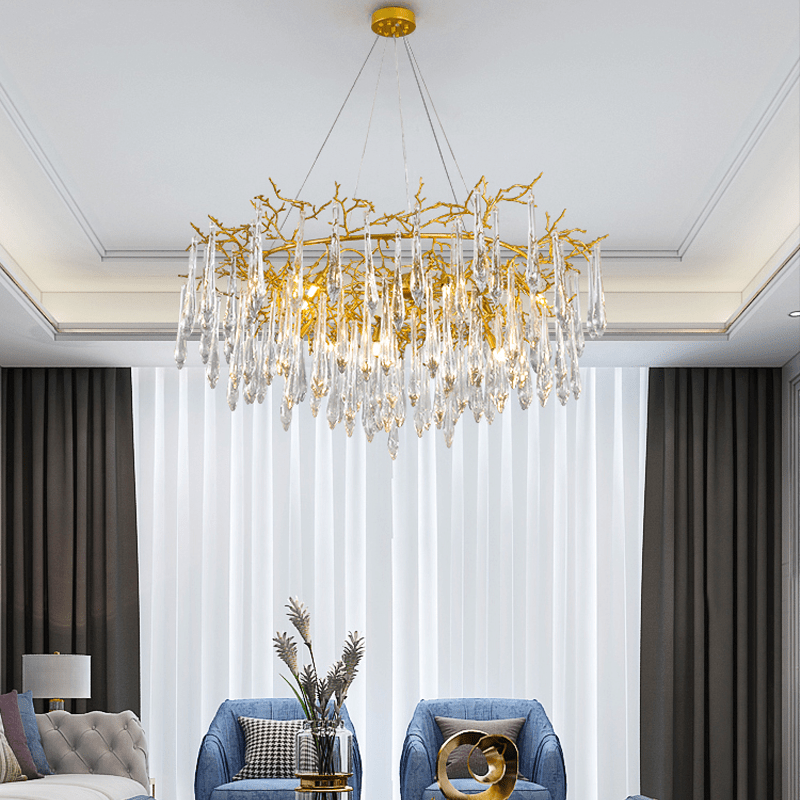 Agnes Round Branch Crystal Chandelier - Zelno Lighting