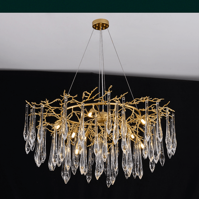 Agnes Round Branch Crystal Chandelier - Zelno Lighting