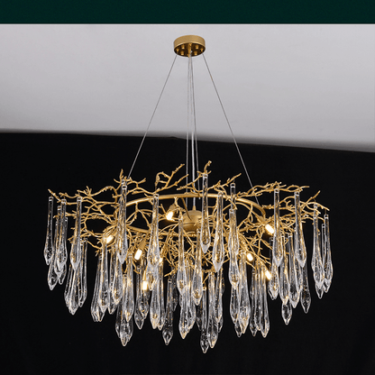 Agnes Round Branch Crystal Chandelier - Zelno Lighting