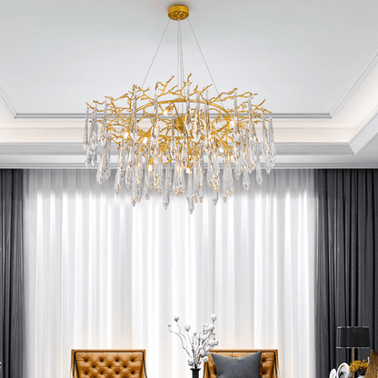 Agnes Round Branch Crystal Chandelier - Zelno Lighting