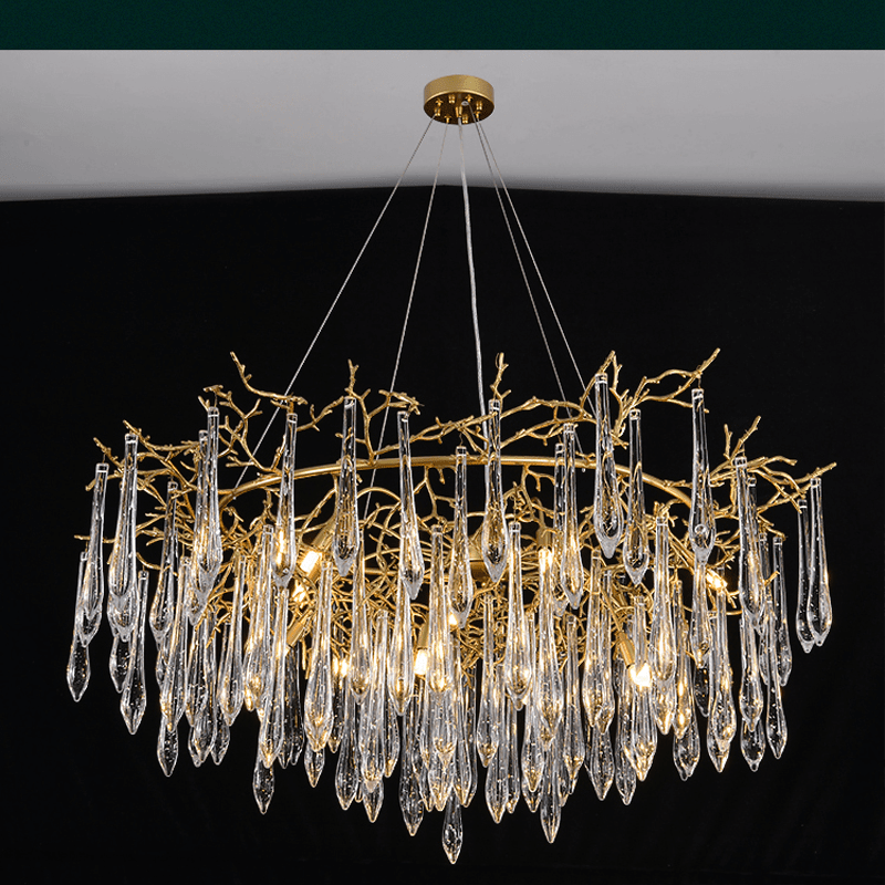 Agnes Round Branch Crystal Chandelier - Zelno Lighting