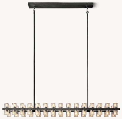 Akachon Rectangular Chandelier 54" - Zelno Lighting