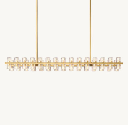 Akachon Rectangular Chandelier 54" - Zelno Lighting