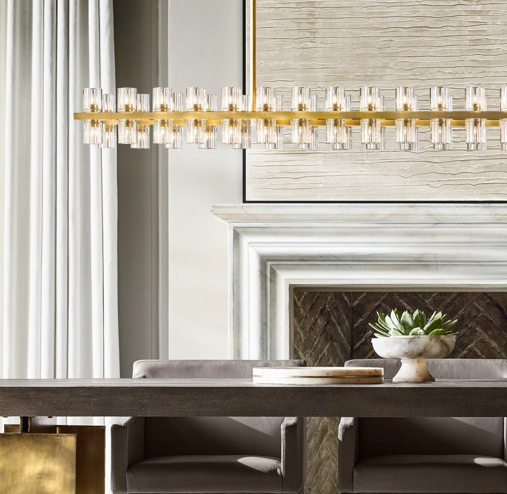 Akachon Rectangular Chandelier 54" - Zelno Lighting