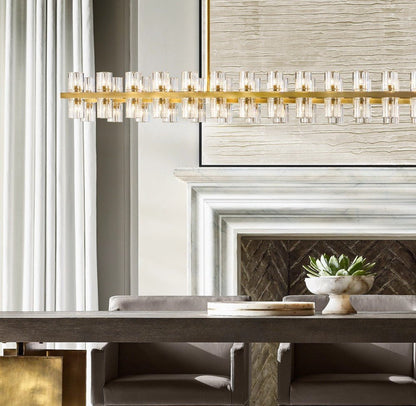 Akachon Rectangular Chandelier 54" - Zelno Lighting