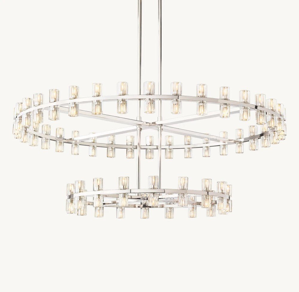 Akachon Round Two-Tier Chandelier 60" - Zelno Lighting