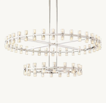 Akachon Round Two-Tier Chandelier 60" - Zelno Lighting