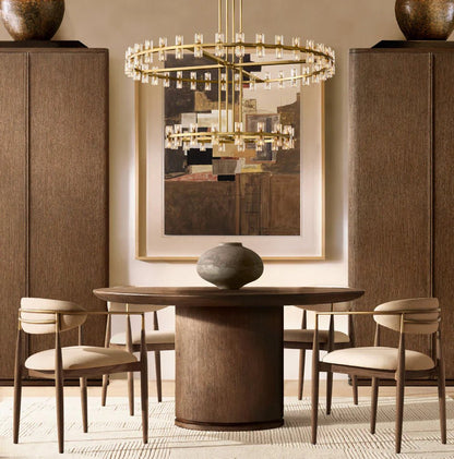 Akachon Round Two-Tier Chandelier 60" - Zelno Lighting