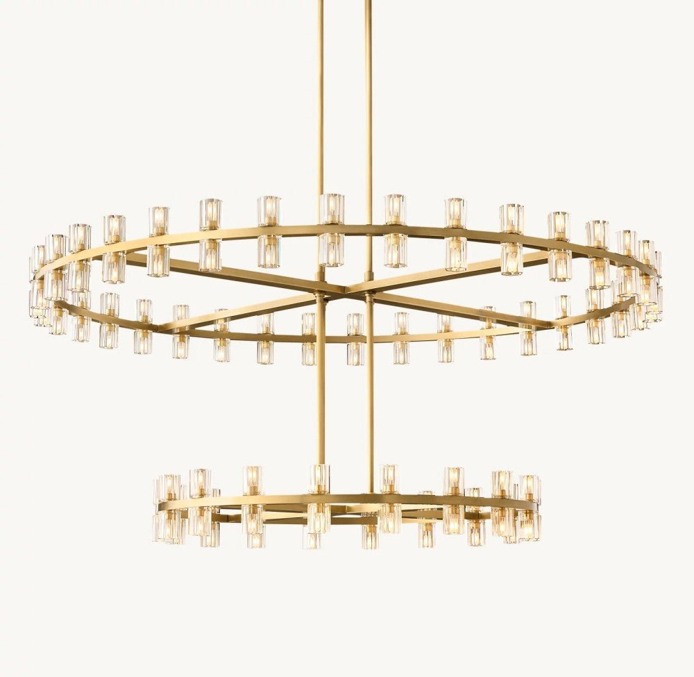 Akachon Round Two-Tier Chandelier 60" - Zelno Lighting