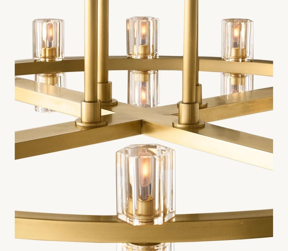 Akachon Round Two-Tier Chandelier 60" - Zelno Lighting