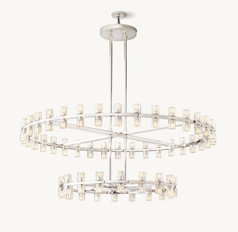 Akachon Round Two-Tier Chandelier 60" - Zelno Lighting
