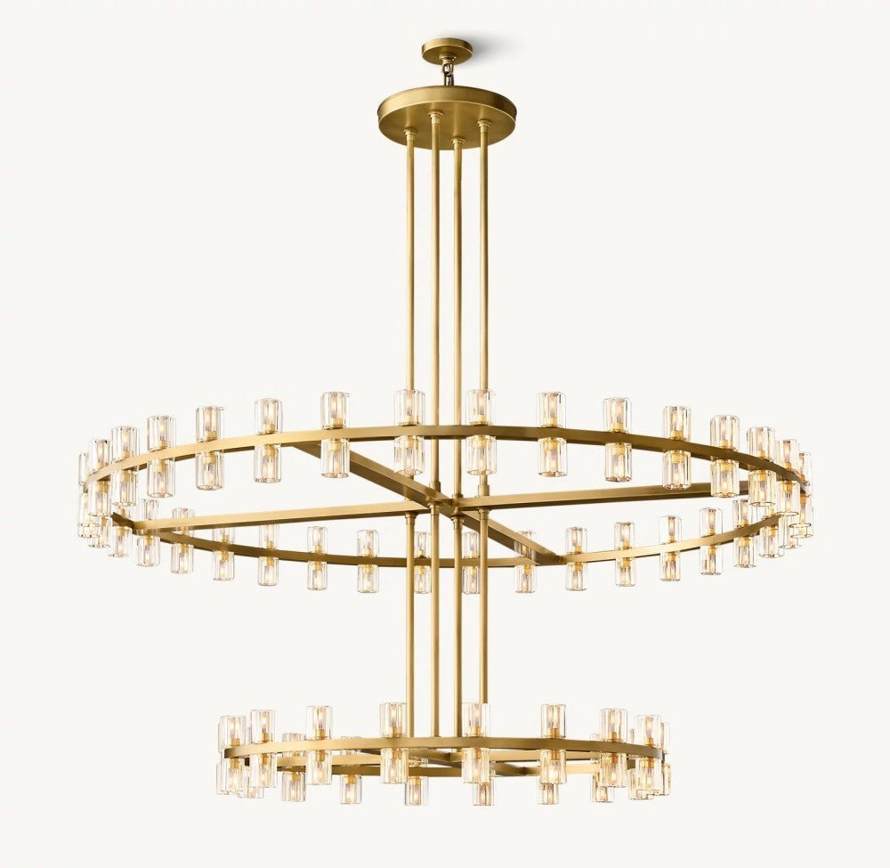 Akachon Round Two-Tier Chandelier 60" - Zelno Lighting