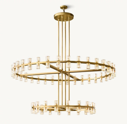 Akachon Round Two-Tier Chandelier 60" - Zelno Lighting
