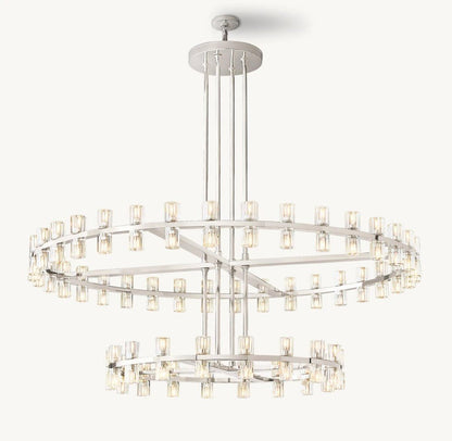 Akachon Round Two-Tier Chandelier 60" - Zelno Lighting