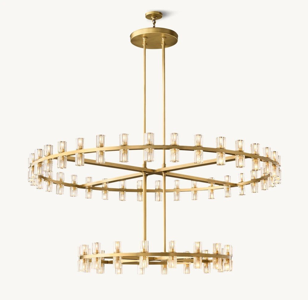 Akachon Round Two-Tier Chandelier 60" - Zelno Lighting