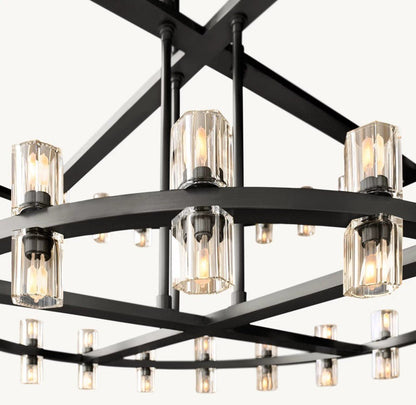 Akachon Round Two-Tier Chandelier 60" - Zelno Lighting