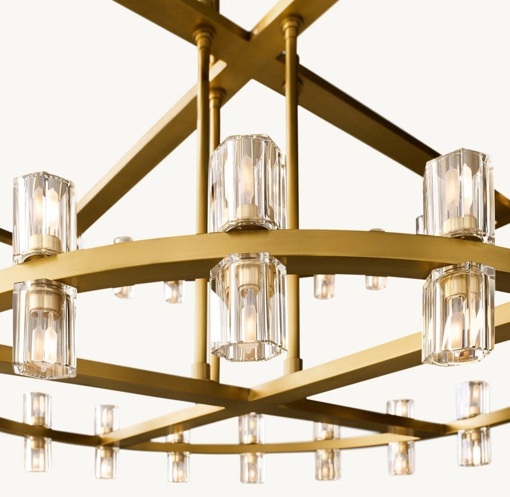Akachon Round Two-Tier Chandelier 60" - Zelno Lighting
