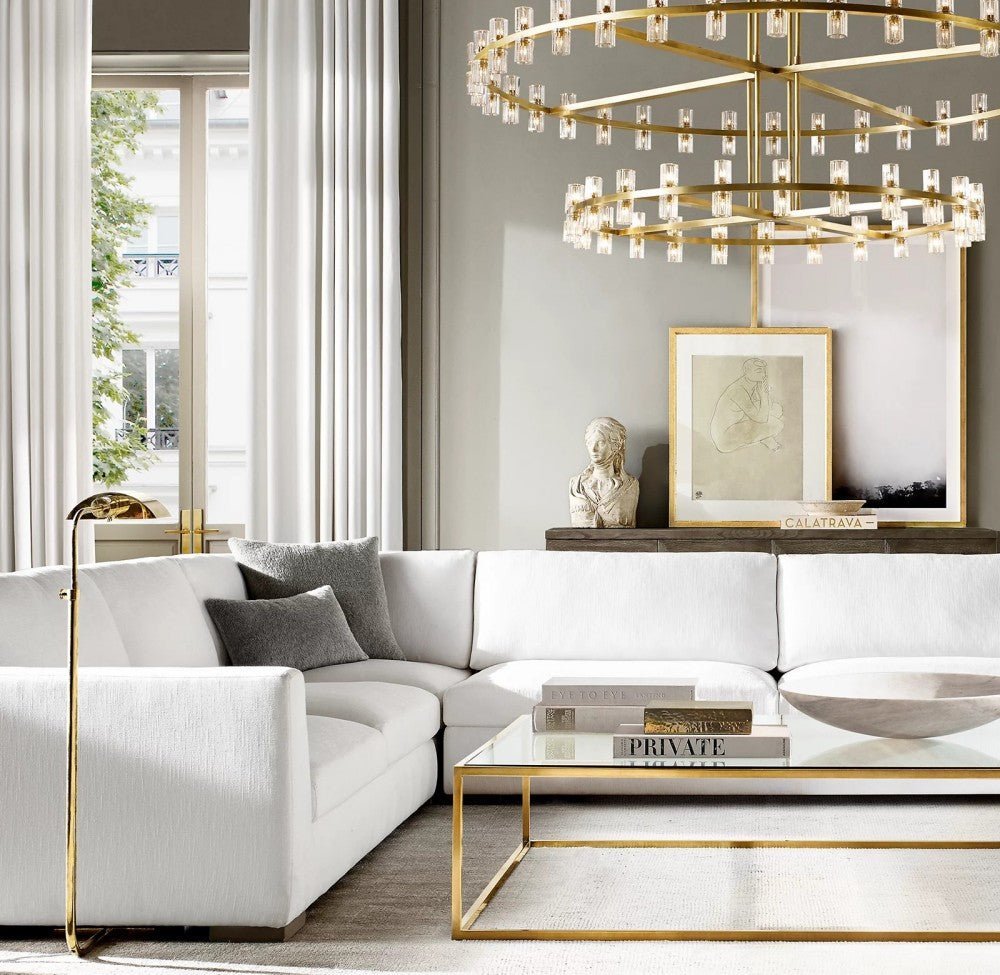 Akachon Round Two-Tier Chandelier 60" - Zelno Lighting
