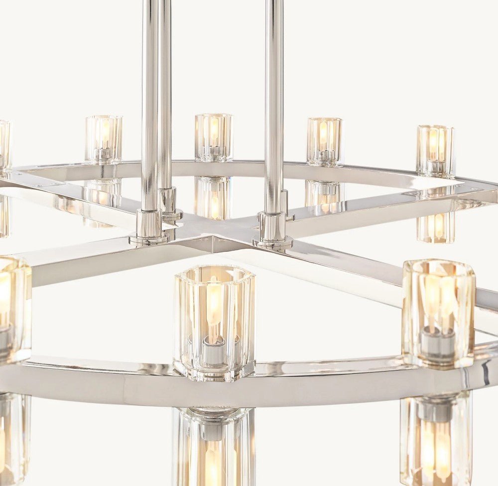 Akachon Round Two-Tier Chandelier 60" - Zelno Lighting