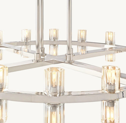 Akachon Round Two-Tier Chandelier 60" - Zelno Lighting