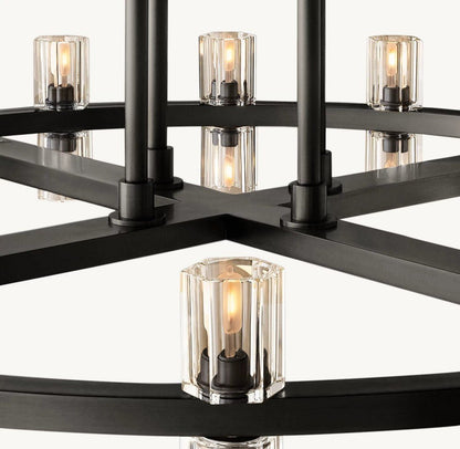 Akachon Round Two-Tier Chandelier 60" - Zelno Lighting