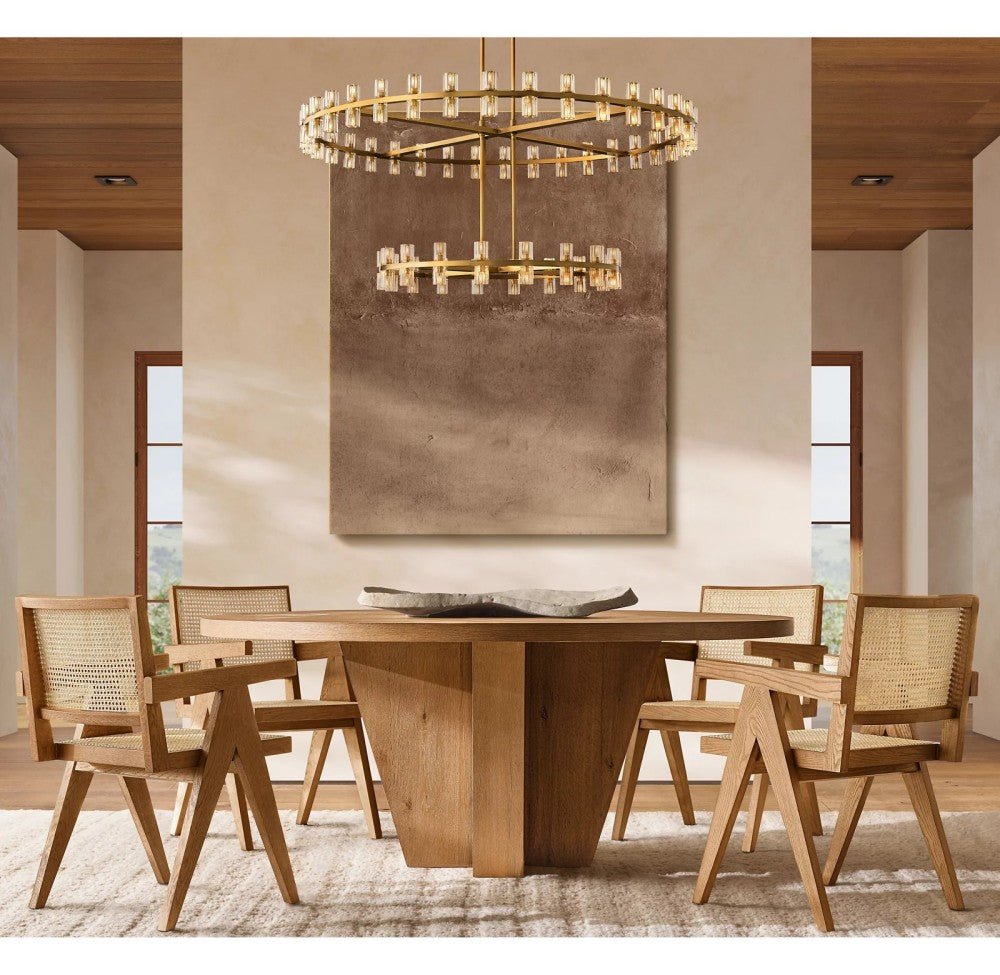 Akachon Round Two-Tier Chandelier 60" - Zelno Lighting