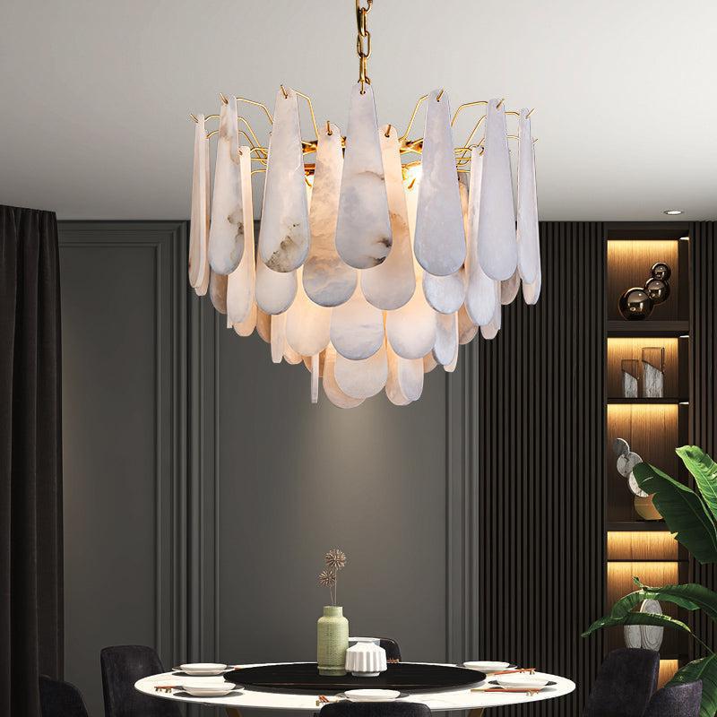 Alabaster Anne Foyer Art Chandelier - Zelno Lighting