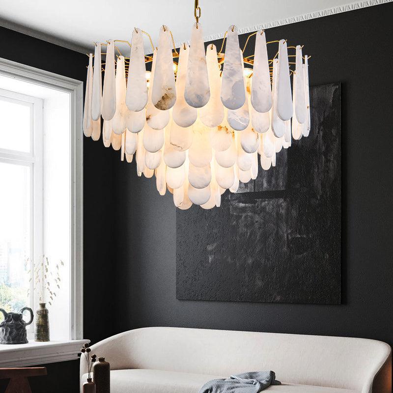 Alabaster Anne Foyer Art Chandelier - Zelno Lighting