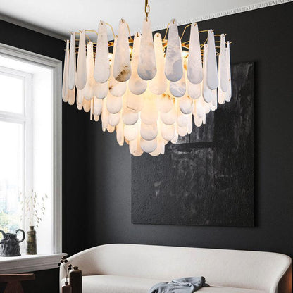 Alabaster Anne Foyer Art Chandelier - Zelno Lighting