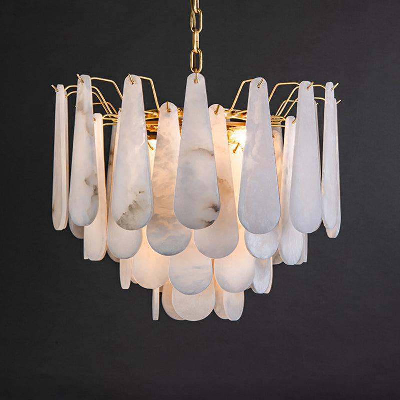 Alabaster Anne Foyer Art Chandelier - Zelno Lighting