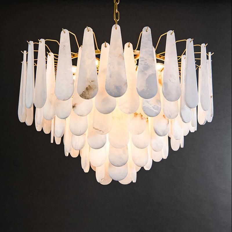 Alabaster Anne Foyer Art Chandelier - Zelno Lighting