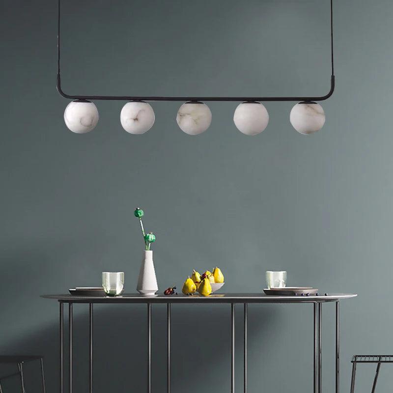 Alabaster Anne Island Chandelier 5 Lights - Zelno Lighting