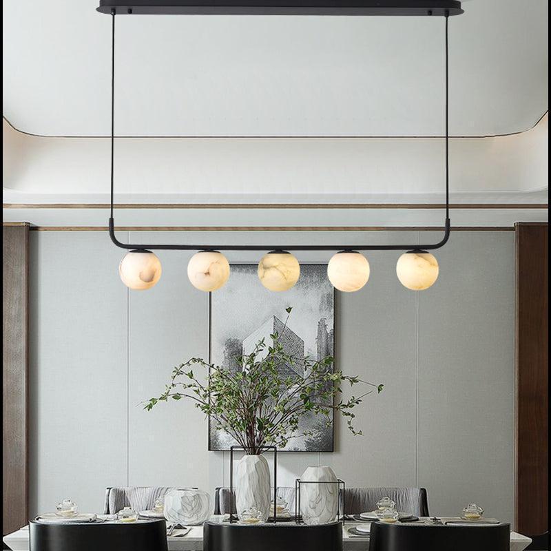 Alabaster Anne Island Chandelier 5 Lights - Zelno Lighting