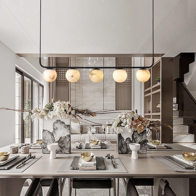 Alabaster Anne Island Chandelier 5 Lights - Zelno Lighting