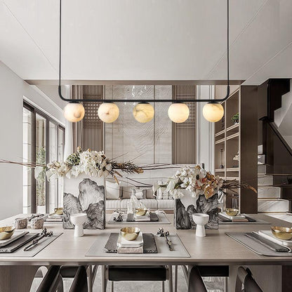 Alabaster Anne Island Chandelier 5 Lights - Zelno Lighting