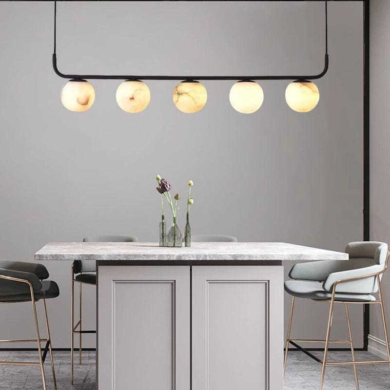Alabaster Anne Island Chandelier 5 Lights - Zelno Lighting