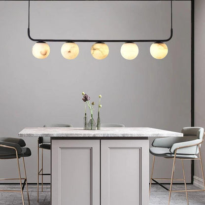 Alabaster Anne Island Chandelier 5 Lights - Zelno Lighting
