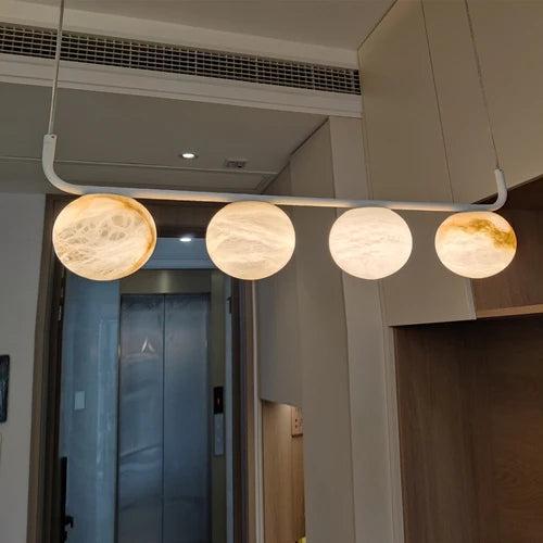 Alabaster Anne Island Chandelier 5 Lights - Zelno Lighting