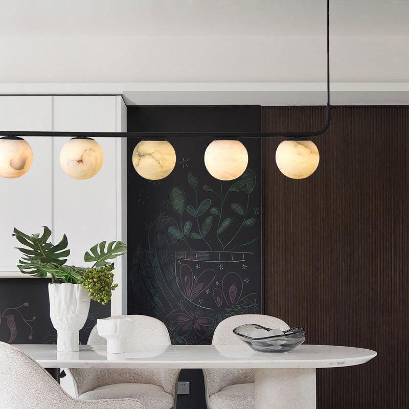 Alabaster Anne Island Chandelier 5 Lights - Zelno Lighting