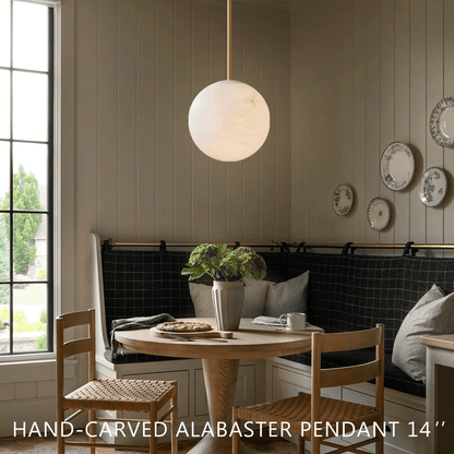 Alabaster Ball Modern Pendant Light - Zelno
