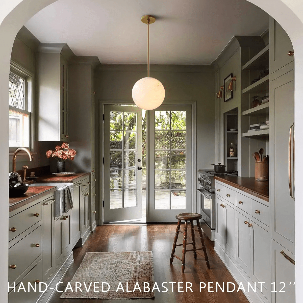 Alabaster Ball Modern Pendant Light - Zelno