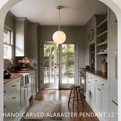 Alabaster Ball Modern Pendant Light - Zelno