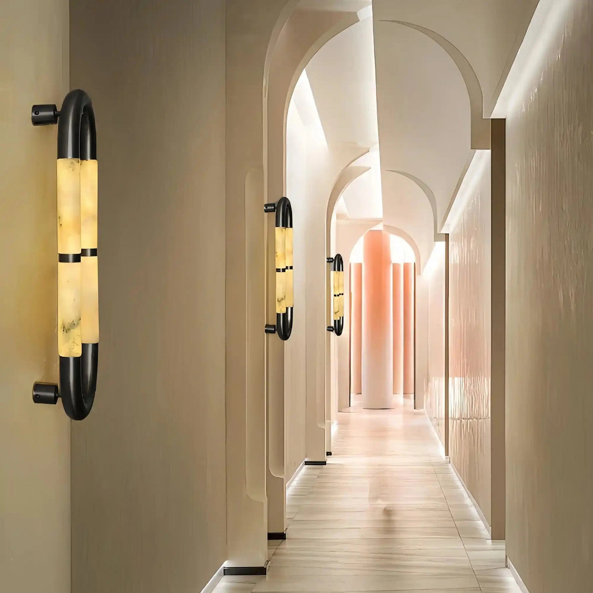 Alabaster Banded KoKo Sconce - Zelno Lighting