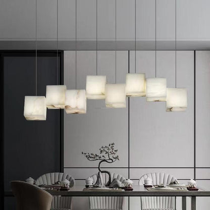 Alabaster Box Linear Chandelier - Zelno Lighting