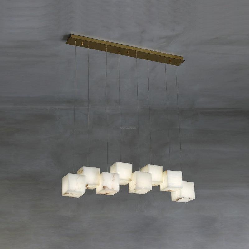 Alabaster Box Linear Chandelier - Zelno Lighting