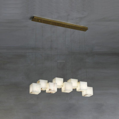 Alabaster Box Linear Chandelier - Zelno Lighting