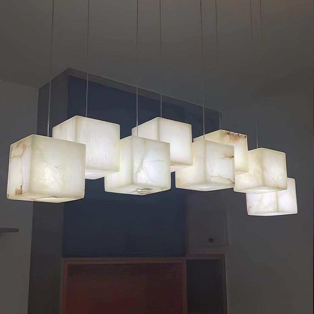 Alabaster Box Linear Chandelier - Zelno Lighting