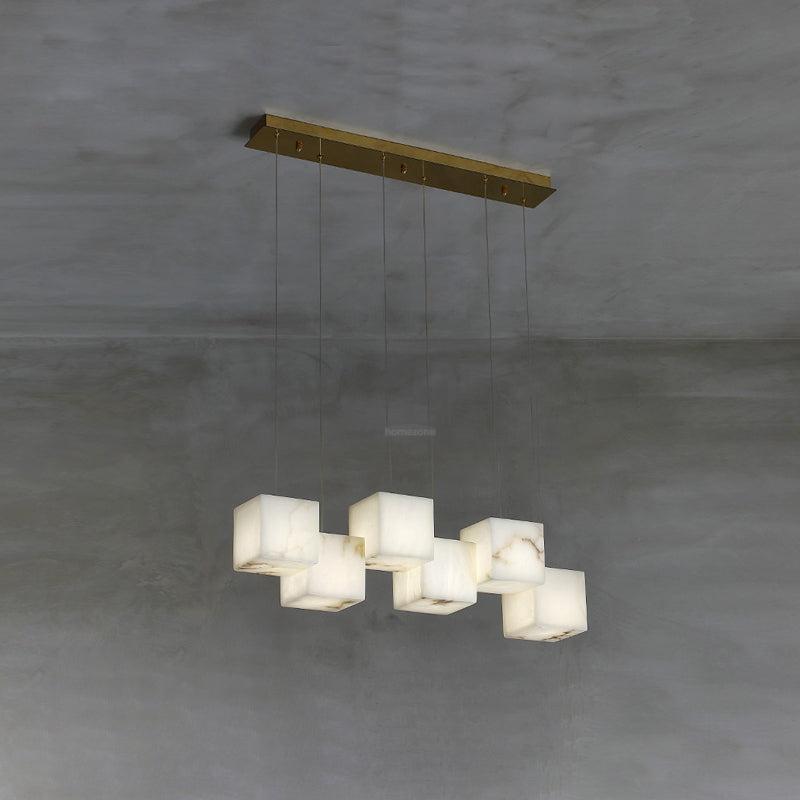Alabaster Box Linear Chandelier - Zelno Lighting